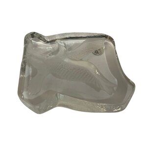 Cristal DArques France Lead Crystal Eagle Bird Paper Holder 4 1/3 x 3 1/2"